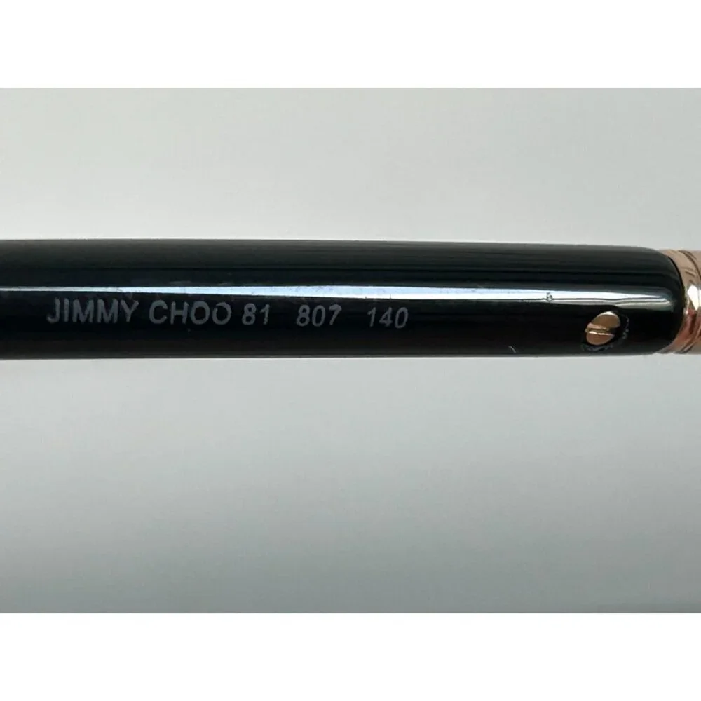 NWB Jimmy Choo Women's Black Gold Crystals Acetate Designer Cat Eye Glasses‎